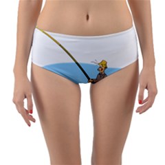 Fishing Fish Fisherman Boat Mare Reversible Mid-waist Bikini Bottoms by Sapixe