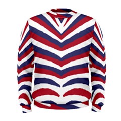 Us United States Red White And Blue American Zebra Strip Men s Sweatshirt by PodArtist