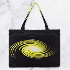 Fractal Swirl Yellow Black Whirl Zipper Medium Tote Bag by Sapixe