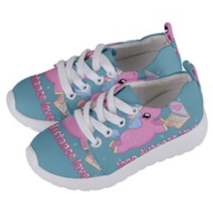 Long Distance Lover - Cute Unicorn Kids  Lightweight Sports Shoes by Valentinaart