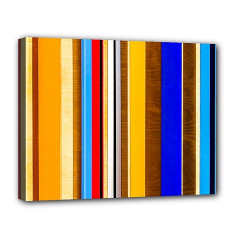 Colorful Stripes Canvas 14  X 11  by FunnyCow