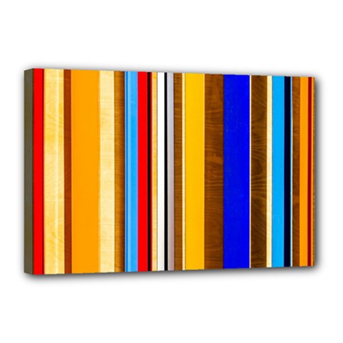 Colorful Stripes Canvas 18  X 12  by FunnyCow