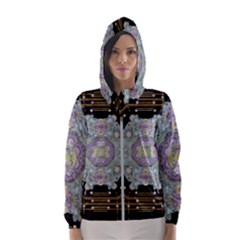 Butterflies And Flowers A In Romantic Universe Hooded Windbreaker (women) by pepitasart