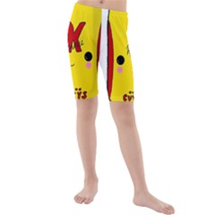 Kawaii Cute Tennants Lager Can Kids  Mid Length Swim Shorts