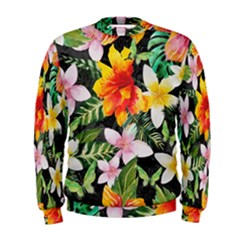 Tropical Flowers Butterflies 1 Men s Sweatshirt by EDDArt