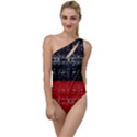 Red and black lace in layers created by FlipStylez Designs To One Side Swimsuit View1