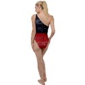 Red and black lace in layers created by FlipStylez Designs To One Side Swimsuit View2