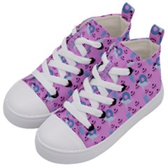 Punk Baby Pink Kid s Mid-top Canvas Sneakers by snowwhitegirl