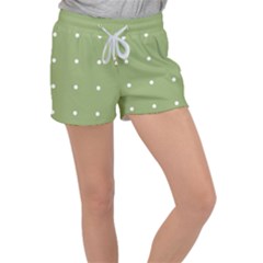 Olive Dots Women s Velour Lounge Shorts by snowwhitegirl