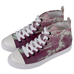 In The Clouds Pink Women s Mid-top Canvas Sneakers by snowwhitegirl