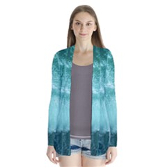 Green Ocean Splash Drape Collar Cardigan by snowwhitegirl