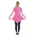 Knitted Wool Bright Pink Short Sleeve Tunic  View2