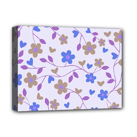 Blue Vintage Flowers Deluxe Canvas 16  X 12   by snowwhitegirl