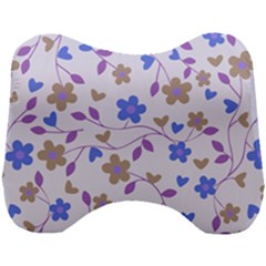 Blue Vintage Flowers Head Support Cushion by snowwhitegirl