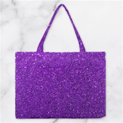 Purple  Glitter Zipper Medium Tote Bag by snowwhitegirl