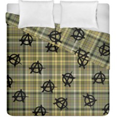 Yellow Plaid Anarchy Duvet Cover Double Side (king Size) by snowwhitegirl