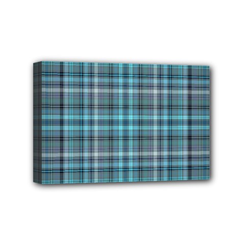 Teal Plaid Mini Canvas 6  X 4  by snowwhitegirl