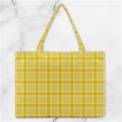 Yellow Sun Plaid Zipper Medium Tote Bag by snowwhitegirl