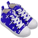 Blue White Cross Kid s Mid-Top Canvas Sneakers View3