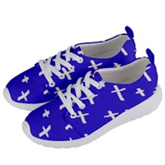 Blue White Cross Women s Lightweight Sports Shoes by snowwhitegirl