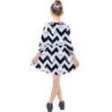 Blue Teapot Chevron Kids  Quarter Sleeve Shirt Dress View2