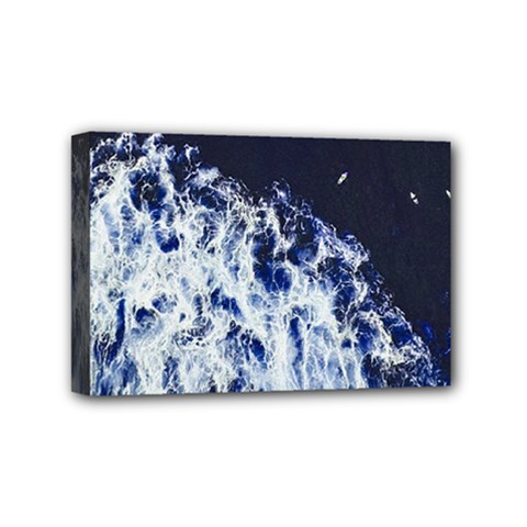 Blue Waves Sea Mini Canvas 6  X 4  by snowwhitegirl