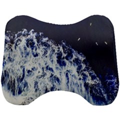 Blue Waves Sea Head Support Cushion by snowwhitegirl