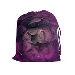 Wonderful Flower In Ultra Violet Colors Drawstring Pouch (xl) by FantasyWorld7