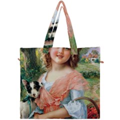 Girl With Dog Canvas Travel Bag