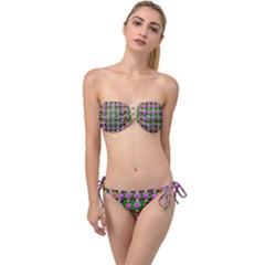 Roses And Other Flowers Love Harmony Twist Bandeau Bikini Set by pepitasart