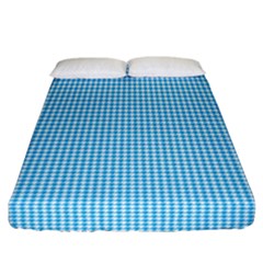 Oktoberfest Bavarian Blue Houndstooth Check Fitted Sheet (california King Size)