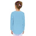 Oktoberfest Bavarian Blue Houndstooth Check Kids  Long Sleeve Tee View2