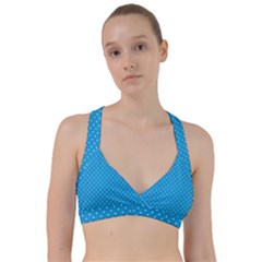 Mini White Polkadots On Oktoberfest Bavarian Blue Sweetheart Sports Bra by PodArtist