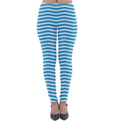 Oktoberfest Bavarian Blue And White Chevron Stripes Lightweight Velour Leggings by PodArtist