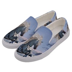 Wonderful Wild Fantasy Horse On The Beach Men s Canvas Slip Ons by FantasyWorld7