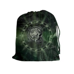 Awesome Creepy Mechanical Skull Drawstring Pouch (xl) by FantasyWorld7