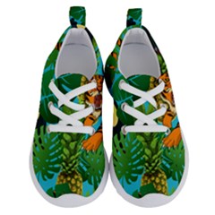 Tropical Pelican Tiger Jungle Blue Running Shoes by snowwhitegirl