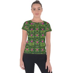 The Most Sacred Lotus Pond With Fantasy Bloom Short Sleeve Sports Top  by pepitasart