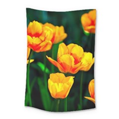 Yellow Orange Tulip Flowers Small Tapestry by FunnyCow