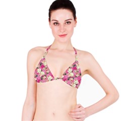 Retro Pets Plaid Pink Bikini Top