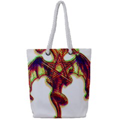 Demon Full Print Rope Handle Tote (small) by ShamanSociety