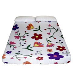 Flowers Pattern Texture Nature Fitted Sheet (queen Size)