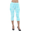 Aqua Blue Colored Waikiki Surfboards  Lightweight Velour Capri Leggings  View1