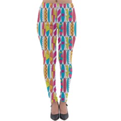 Rainbow Colored Waikiki Surfboards  Lightweight Velour Leggings by PodArtist