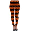 Orange and Black Spooky Halloween Nightmare Stripes Lightweight Velour Leggings View1