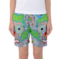 Cosmic Owl Women s Basketball Shorts by chellerayartisans