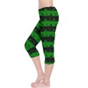 Alien Green and Black Halloween Nightmare Stripes  Capri Leggings  View3