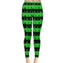 Monster Green and Black Halloween Nightmare Stripes  Inside Out Leggings View3