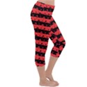 Donated Kidney Pink and Black Halloween Nightmare Stripes  Lightweight Velour Capri Yoga Leggings View3