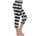 Black and White Halloween Nightmare Stripes Lightweight Velour Capri Yoga Leggings View3